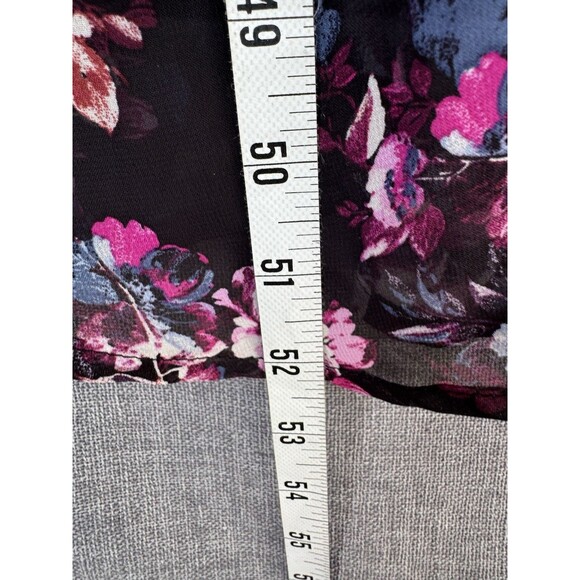 Torrid 2X 18/20 Midi Chiffon Pleated Dress Black Floral Pink Pockets V Neck - Picture 10 of 13